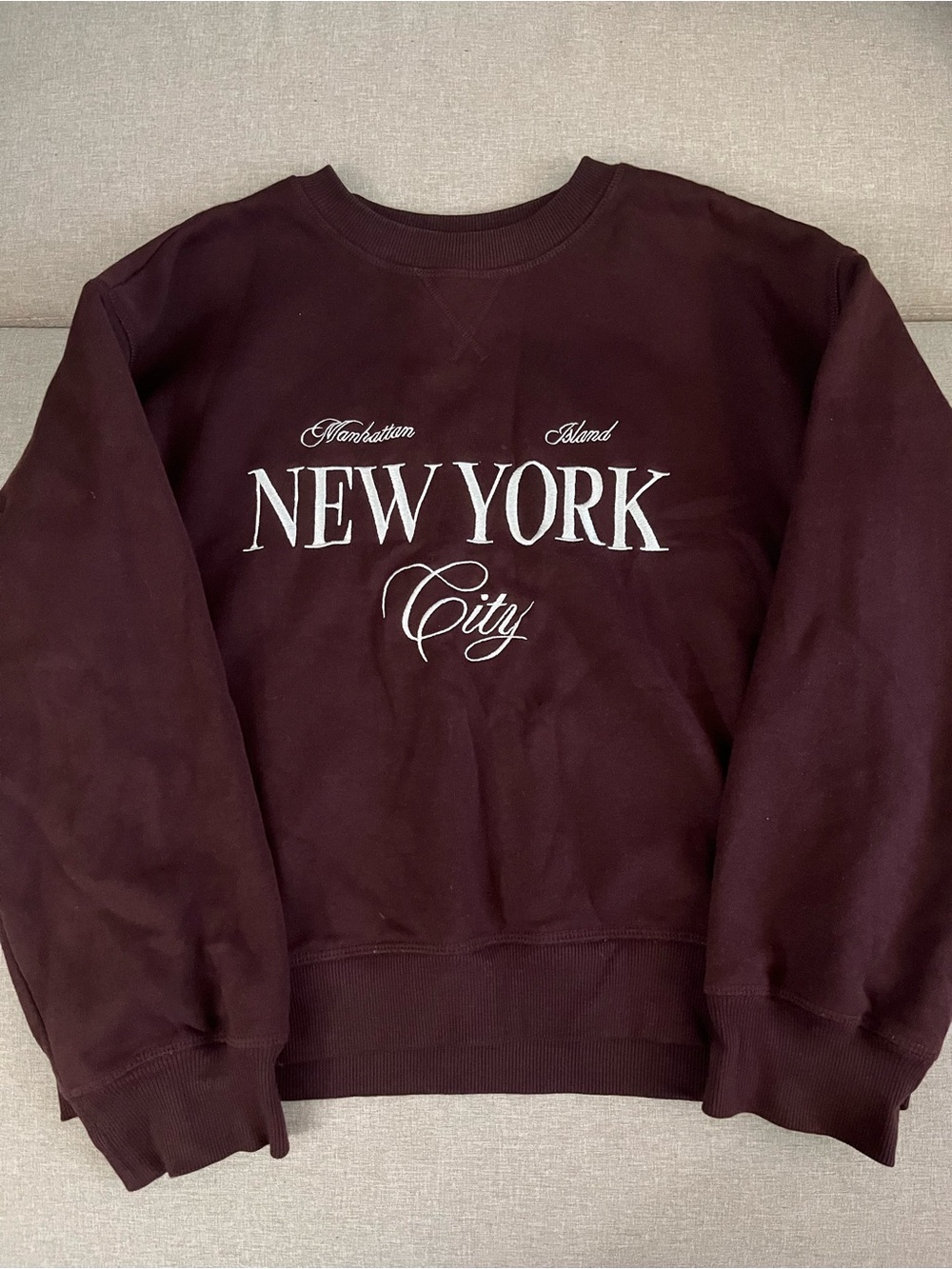 H&M burgundy “New York City” sweatshirt